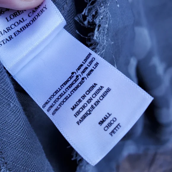 Rails Camo Star Raw Hem Button Front Top - Picture 10 of 10